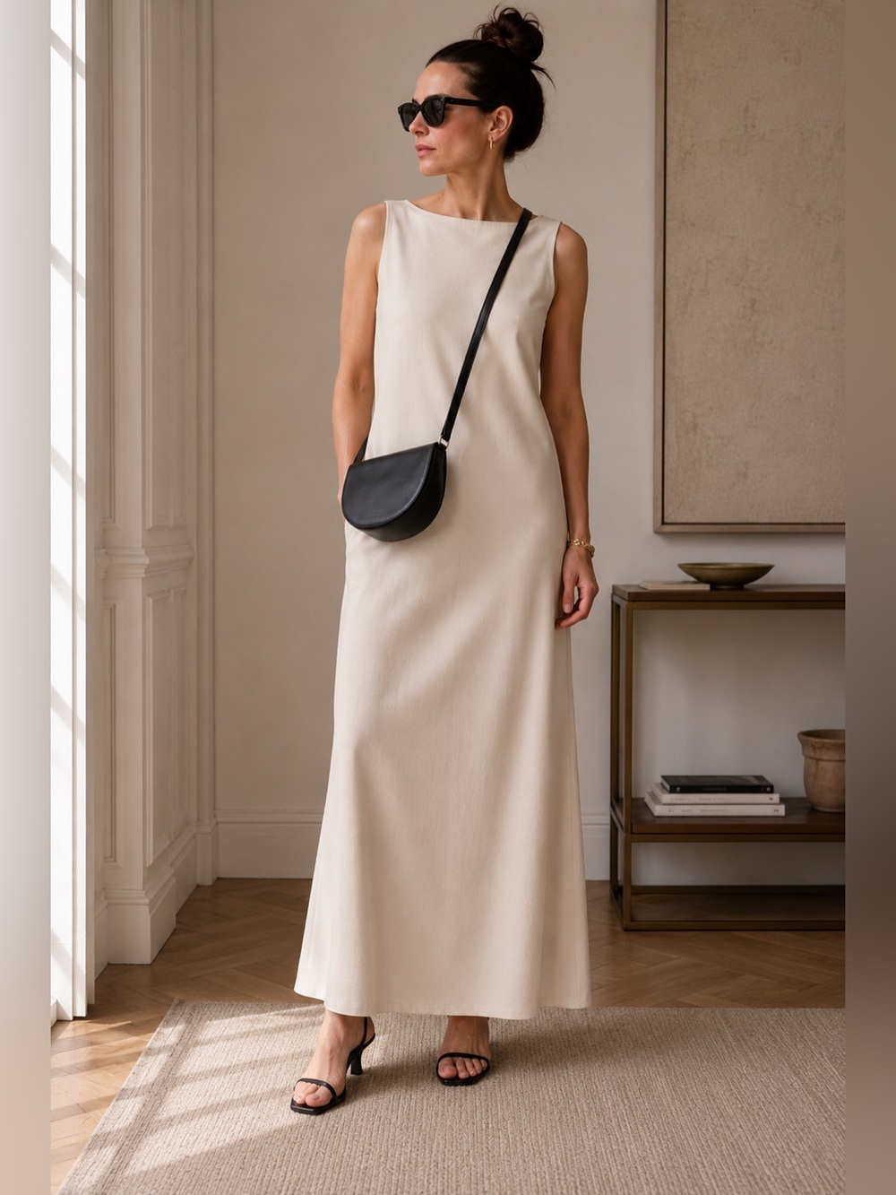 NWT COS Black Leather Half Moon Crossbody Bag Minimalist $159